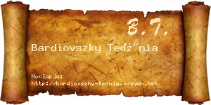 Bardiovszky Teónia névjegykártya